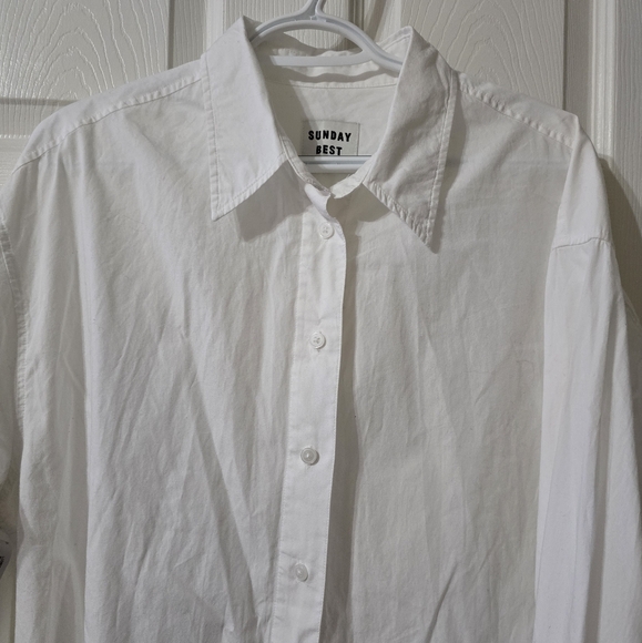 NWT Aritzia Sunday Best Future Shirt, Oversized White Cotton Poplin Button Up. - Picture 4 of 12